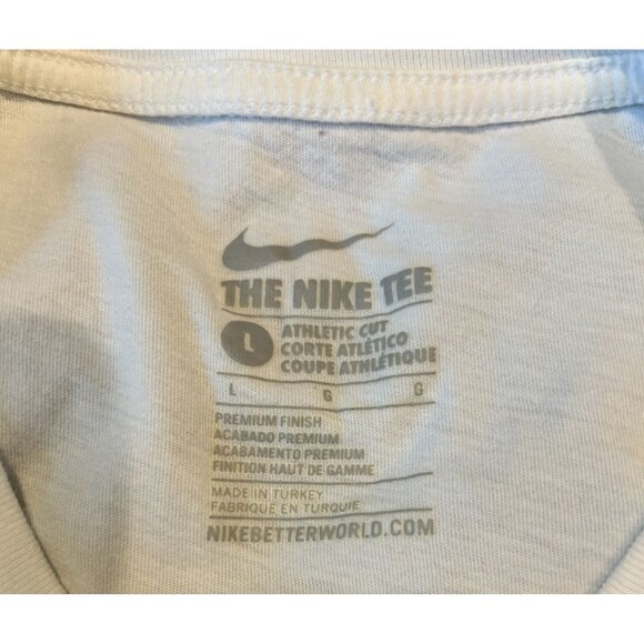 Nike Air Force Tee Shirt Large, Cotton White T-Shirt with Red Blue Graphics - Picture 5 of 5